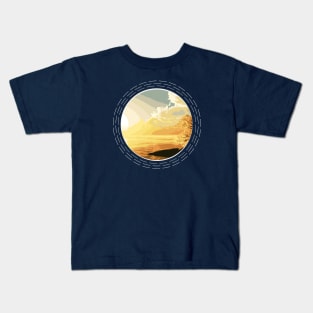 Rising Sun And Youthful Tree At A Vibrant Beach Abstract Nature Art Kids T-Shirt